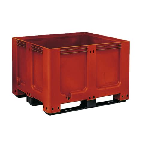 Gopalletbox 1210s 3r Red Rigid Plastic Pallet Box Go Plastic Pallets