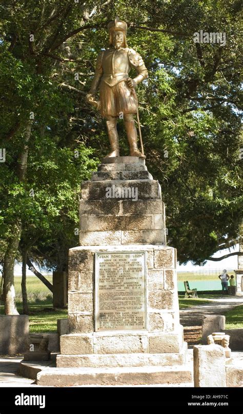 Statue of Juan Ponce De Leon St Augustine Florida USA Stock Photo - Alamy