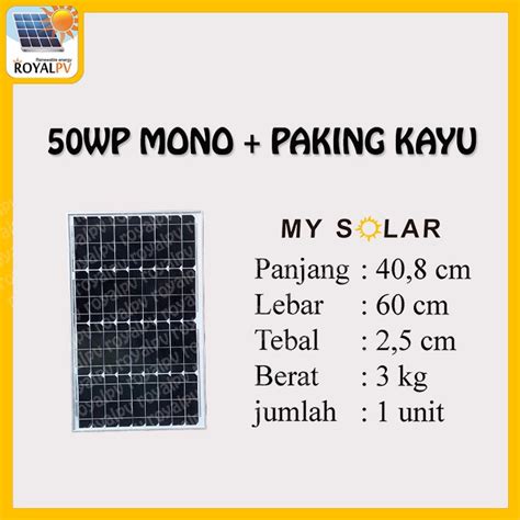 Jual PANEL SURYA SOLAR PANEL SOLAR CELL 50WP MONO Shopee Indonesia