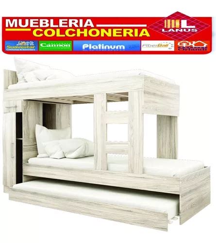 Cama Cucheta Nido Doble Muebles Orlandi Triple Plaza Color Abedul