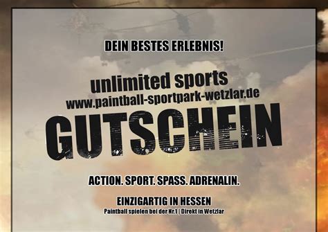 Unltd Sports Gutschein Paintball Sportpark Wetzlar