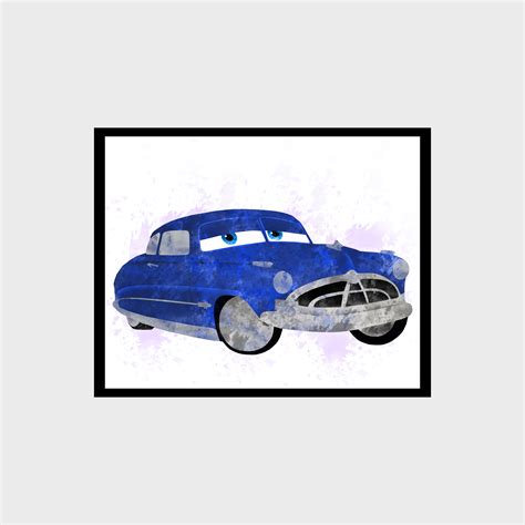 Cars Doc Hudson Disney Art Print Digital Files Nursery Room Inspire