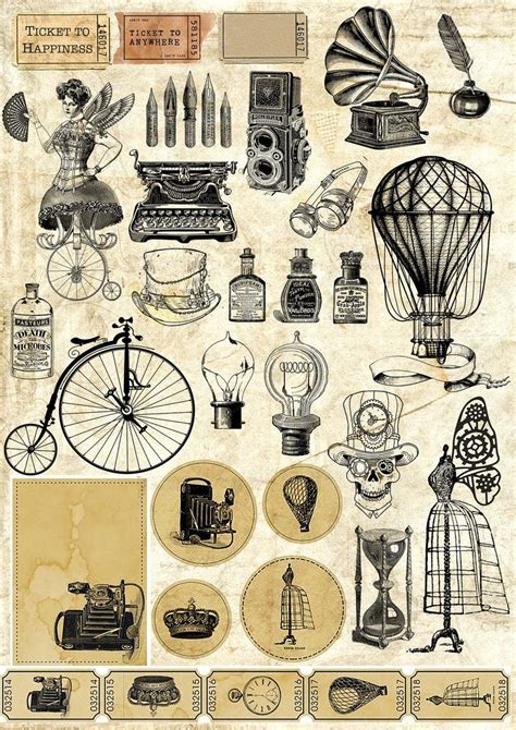 Steampunk Junk Journal Kit Printable Steampunk Ephemera Etsy