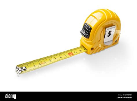 Yellow Tape Measure Isolated On White Stock Photo Alamy