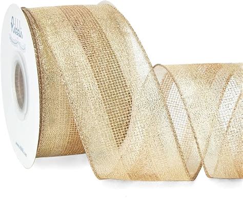 Amazon Ribbli Champagne Gold Wired Ribbon Metallic Champagne With