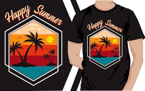 Premium Vector Summer Sunset T Shirt Design Vector