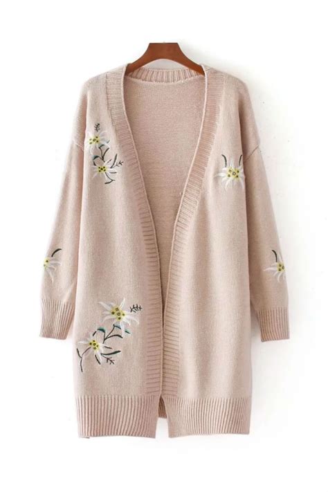 Retro Floral Embroidery Cardigan Simple Outfits For Teens Vintage Embroidery Printed Cardigan