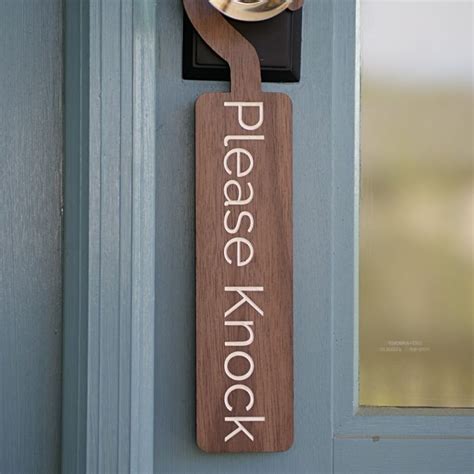 In Session Please Knock Door Hanger Sign Mad Tree Woodcrafts Door