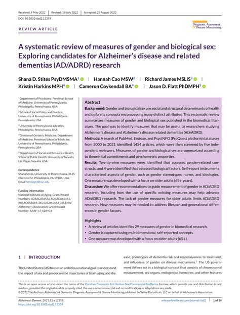 Pdf A Systematic Review Of Measures Of Gender And Biological Sex