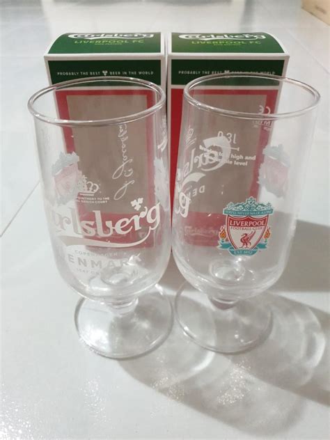 2 Carlsberg Liverpool Fc Beer Glass Limited Edition Food And Drinks