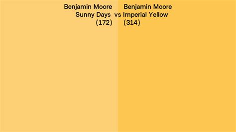 Benjamin Moore Sunny Days Vs Imperial Yellow Side By Side Comparison