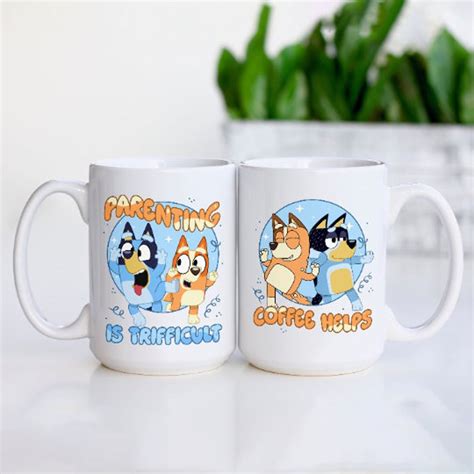 Parenting Is Trifficult Bluey Mug Bluey Mug Personalized Bluey Dad