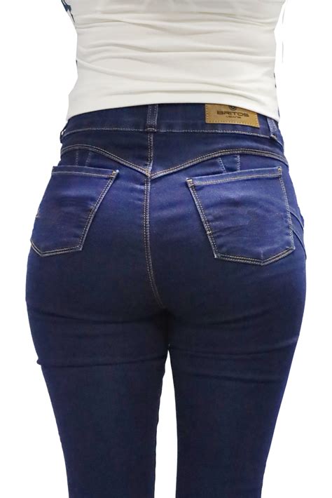 Jeans Magic Cintura Alta Skinny Color Azul Oscuro Britos Jeans