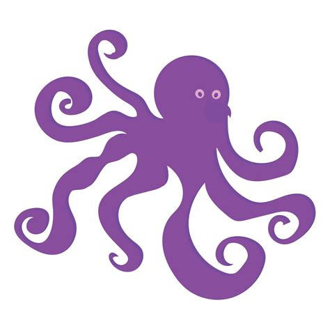 Purple octopus.Cartoon style. Vector illustration isolated on white ...