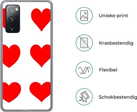 Samsung Galaxy S20 Fe Hoesje Een Illustratie Met Negen Rode Hartjes Siliconen