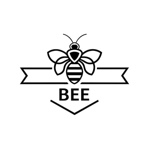 Concepto Del Logotipo De La Abeja Mel Fera Vector Premium