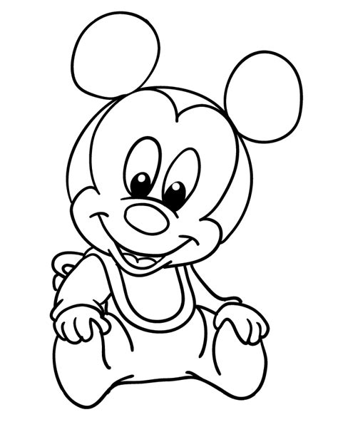 Mickey Mouse Bebe Para Colorear E Imprimir