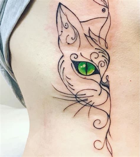 Cat Outline Tattoo | Cat outline tattoo, Cat eye tattoos, Cat face tattoos