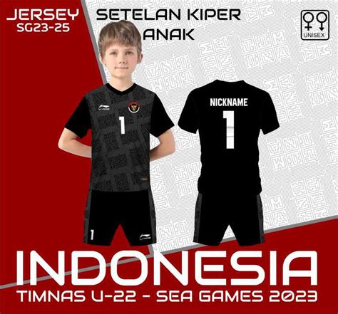 Jual Set Jersey Celana Kiper Timnas Indonesia Anak Baju Bola Sea Games