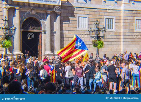 Barcelona Catalonia Spain October Students Protesting Against