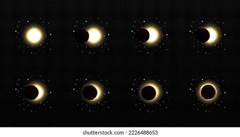 Solar Lunar Eclipse Animation Set Isolated Stock Vector (Royalty Free ...