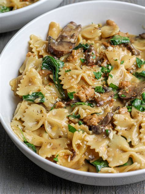 Creamy Mushroom Spinach Farfalle Munchmeals By Janet