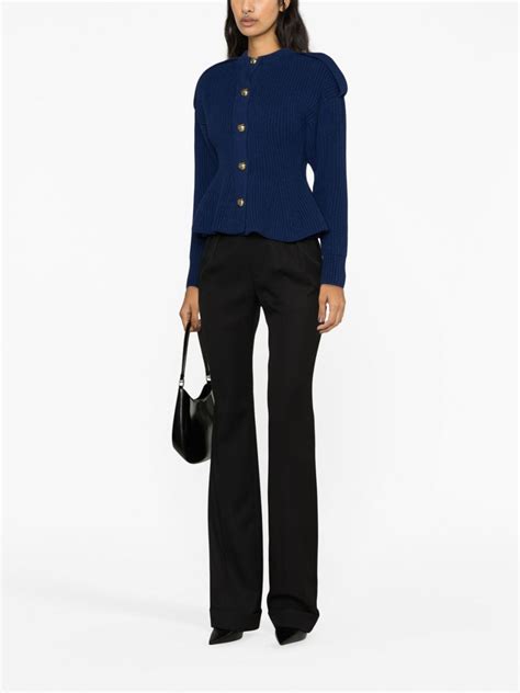 Alexander Mcqueen Peplum Rib Knit Cardigan Farfetch