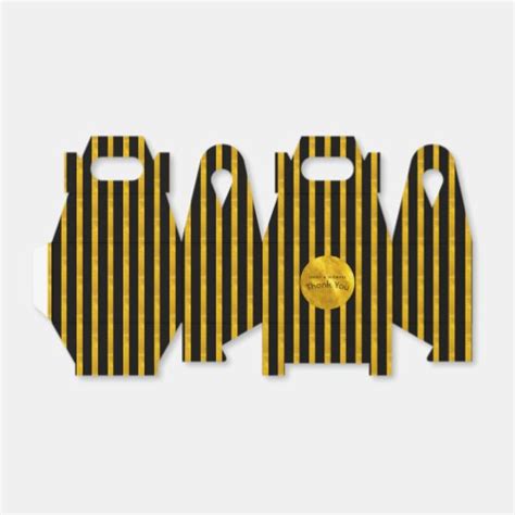 Personalized Gable Boxes Black Gold Stripes Zazzle