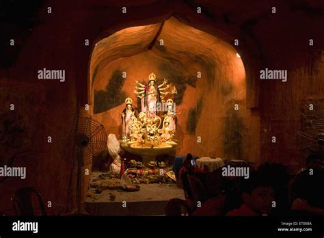 Durga Puja Festival Pandal Cave Decoration Calcutta Kolkata West