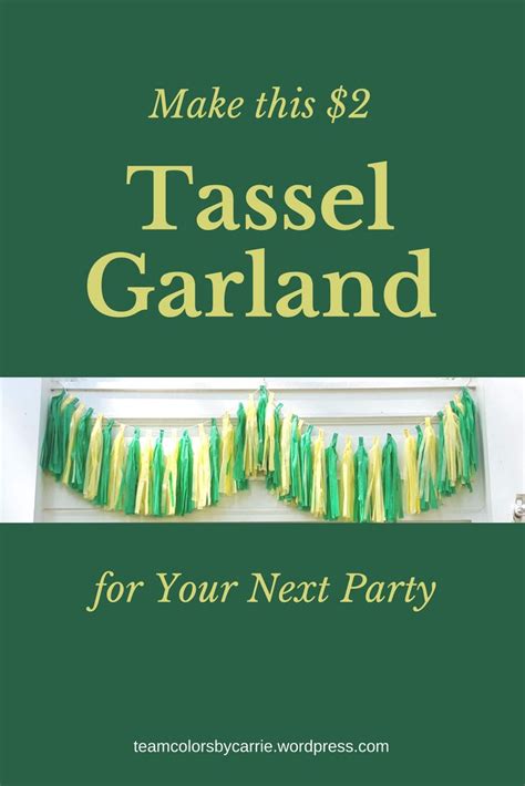 How To Make A 2 Tassel Garland For Your Game Day Party Tassel