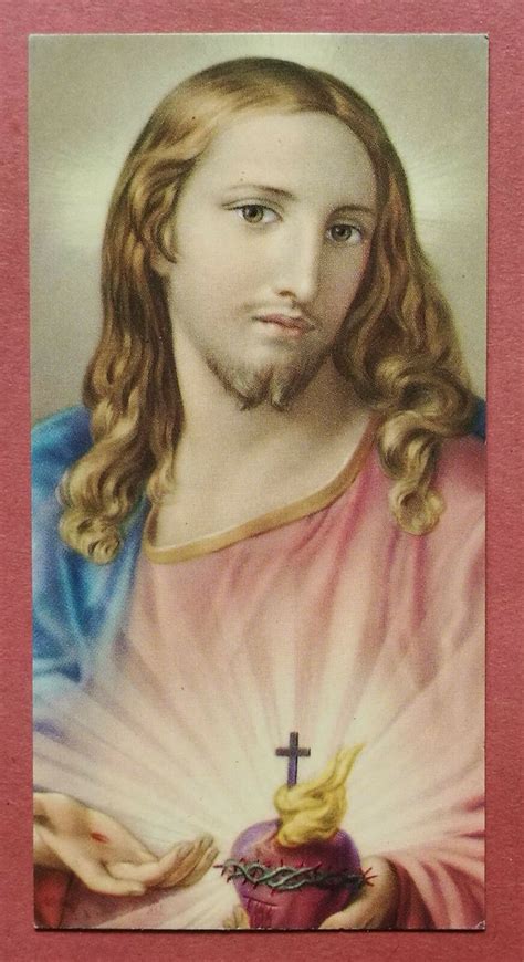 Santino Holy Card Sacro Cuore Di Ges Ges Santi Cattolici Sacramento