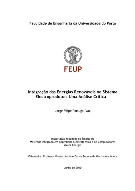 PDF Integração das Energias Renováveis no Sistema Faculdade de