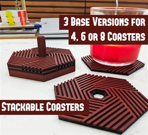 stackable hexagon coasters  recreatd makerworld    models