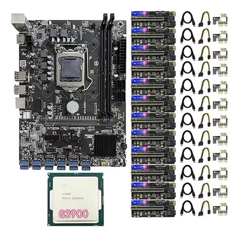 Placa Base Minera B250c Btc Con 12x010s Pcie 1x 16x Riser Meses Sin