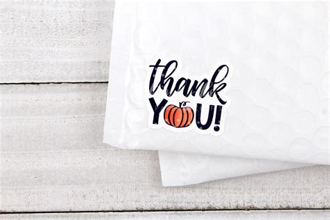 Thank You Pumpkin Sticker. Fall Halloween Happy Mail Sticker | Etsy