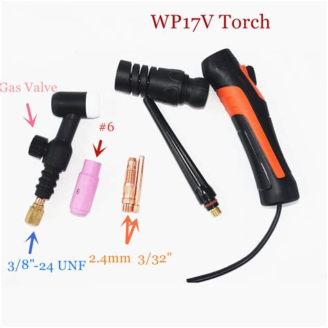 Tig Torch Wp Gtaw Tungsten Welding Gun Argon Air Cooled Wp V Gas