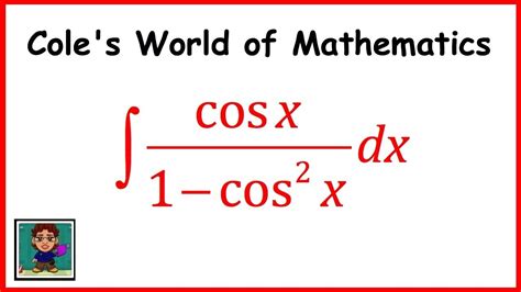 Integral Of Cos X 1 Cos 2x Calculus 1 Trig Integrals YouTube