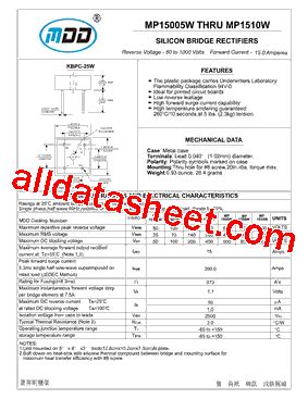 MP15005W Datasheet PDF Microdiode Electronics Jiangsu Co Ltd