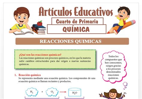 Fichas De Reacciones Químicas Para Cuarto De Primaria