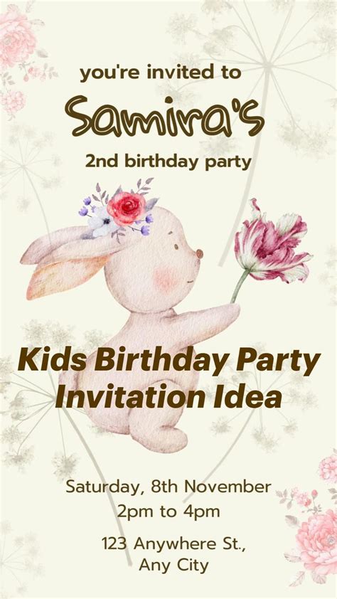 Kids Birthday Party Invitation Idea | Party invitations, Birthday ...