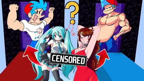 Minecraft Fnf Girlfriend And Miku Do Not Choose The Wrong Portal