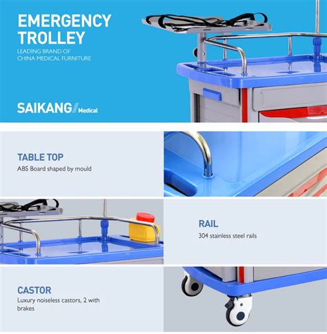 Skr Et Emergency Treatment Trolley Jiangsu Saikang Medical Equipment