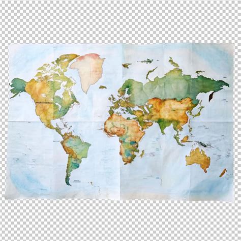 World Map On Transparent Background Premium AI Generated PSD