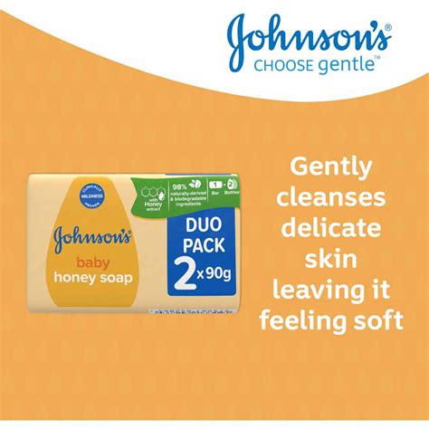 Johnsons Honey Baby Soap 2 X 90g Wilko