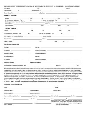 Fillable Online PLEASE FILL OUT THE ENTIRE APPLICATION IF NOT Fax