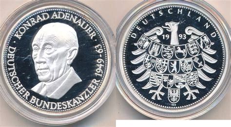 Deutschland Medaille Silbermedaille Er Silber Kanzler Der Brd