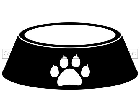 Dog Bowl Svg And Png With Paw Print Dog Bowl Silhouette Bowl Clipart