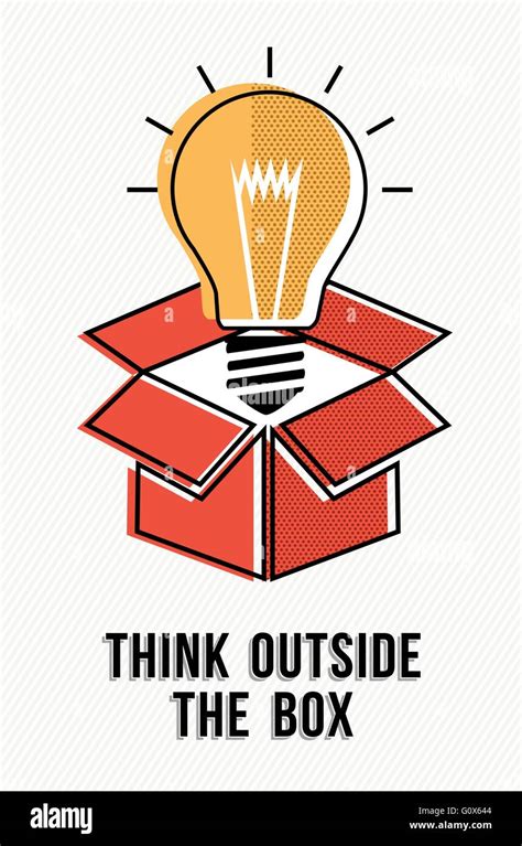 Think Outside The Box Creative Concept With Light Bulb Lamp