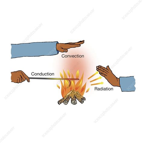 Conduction, convection, radiation, illustration - Stock Image - C050 ...