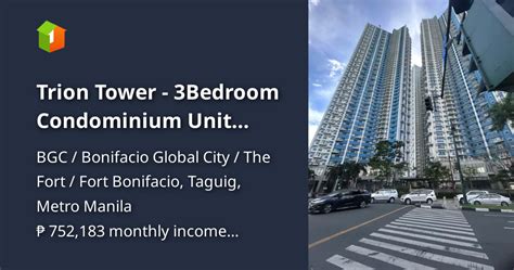 Trion Tower 3bedroom Condominium Unit With 2 Parking Slot In Bgc